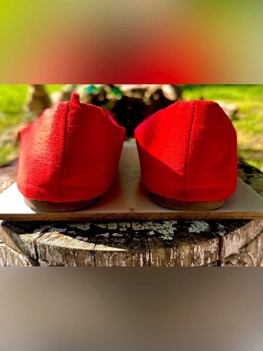 Old Navy Bright Red Pointed Toe Ballet Flats